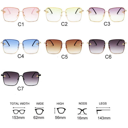 2024 New Oversize Clear Pink Sunglasses for Women UV400