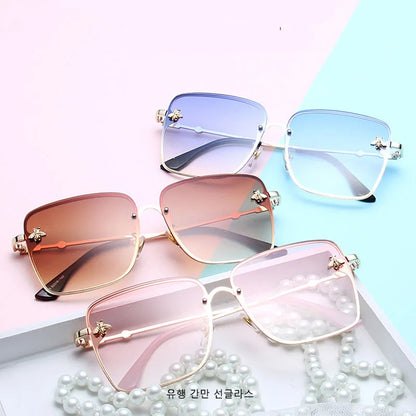 2024 New Oversize Clear Pink Sunglasses for Women UV400