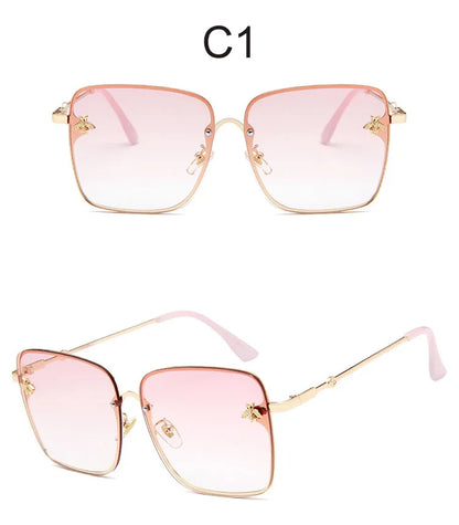 2024 New Oversize Clear Pink Sunglasses for Women UV400