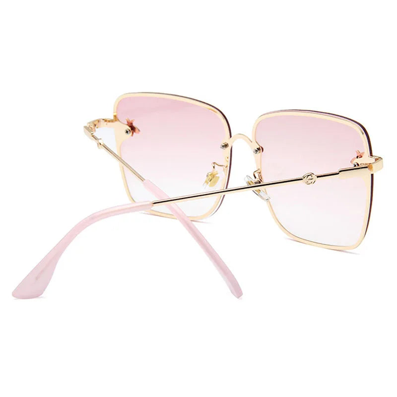 2024 New Oversize Clear Pink Sunglasses for Women UV400