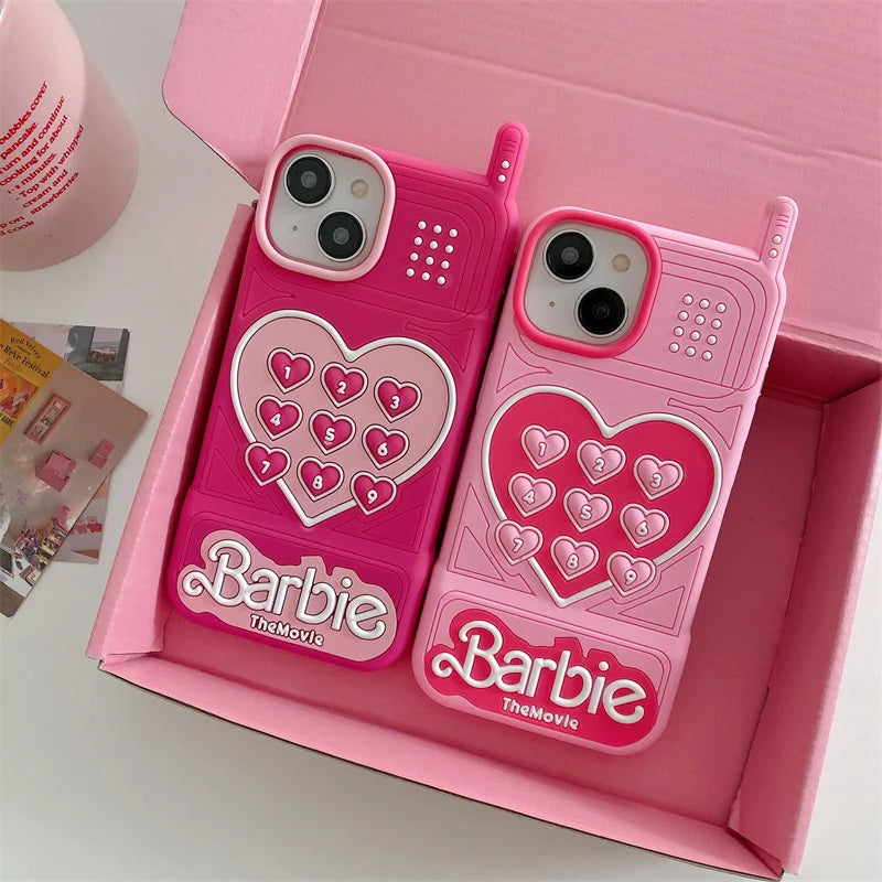 Luxury Barbie Mobile Phone Case For Apple IPhone 15 14 13 12 11 Pro Max Cartoon Girls Big Brother Soft Silicone Shockproof Cover