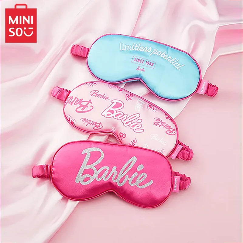 Kawaii Miniso Barbie Eye Patch Cute Girly Heart Kawaii Girl Daylight Shining Office Blackout Sleep Aid Travel Sleeping Eye Mask