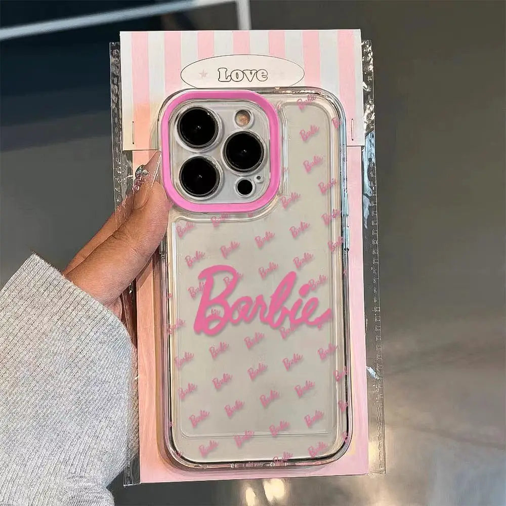 Barbie Princess Pink Typeface Screenful Phone Case For iPhone 16 15 14 13 12 11ProMax 7 8Plus XR XS MAX Y2K Girl Cute Back Cover