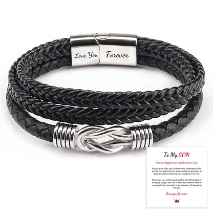 Infinity Knot Pu Leather Bracelet Together