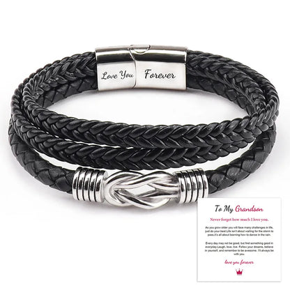 Infinity Knot Pu Leather Bracelet Together